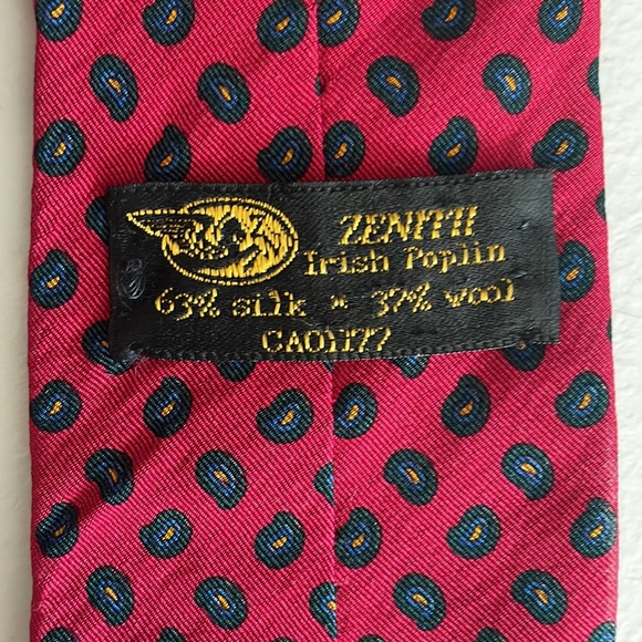 Zenitti Irish poplin silk blend Foulard pattern tie - Picture 5 of 5